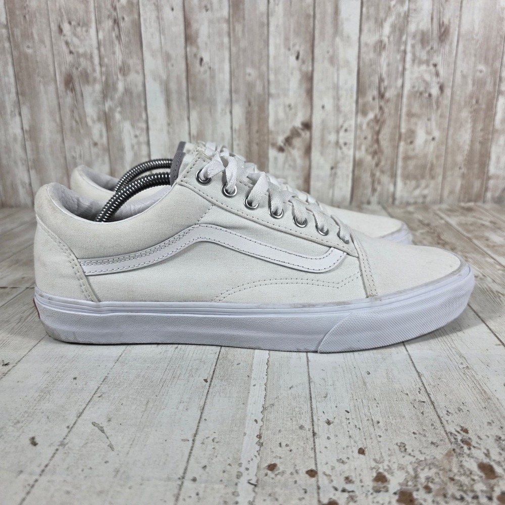 Vans Old Skool True White Canvas Low Top Skate Shoes Mens 11 721454